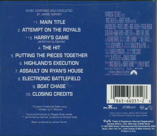 James Horner : Patriot Games (Music From The Original Motion Picture Soundtrack) (CD, Album)