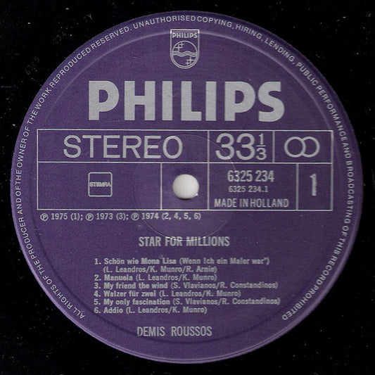 Demis Roussos : Star For Millions (LP, Comp)