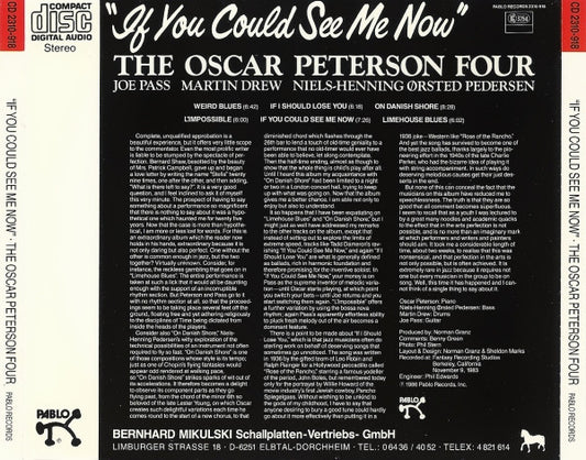 The Oscar Peterson Quartet : If You Could See Me Now (CD, Album)