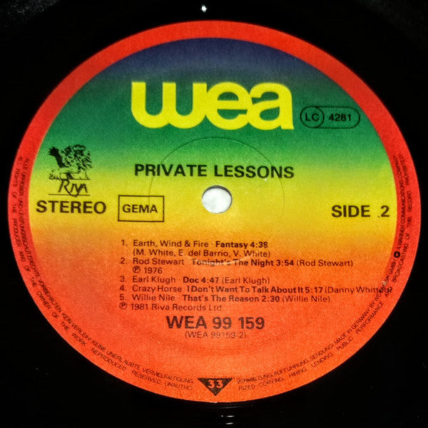 Various : Private Lessons (An Original Soundtrack Recording) (LP, Comp)