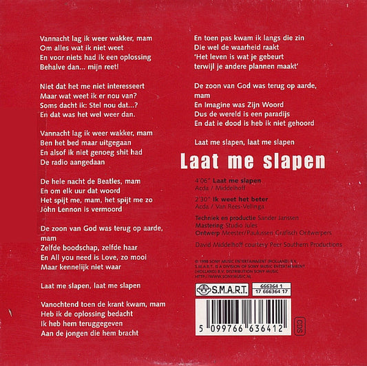 Acda en de Munnik : Laat Me Slapen (CD, Single)