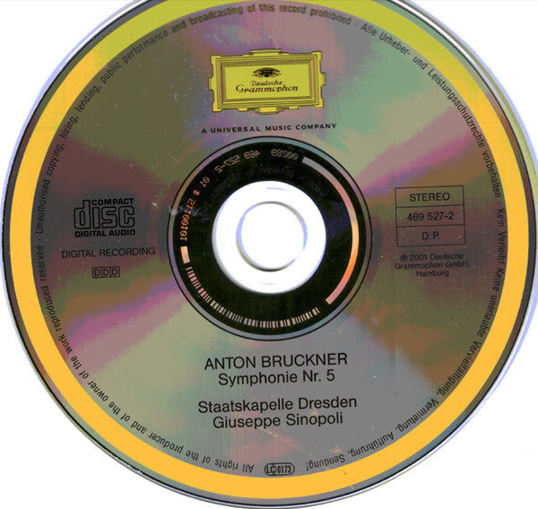Anton Bruckner - Staatskapelle Dresden, Giuseppe Sinopoli : Symphonie No. 5 (CD, Album)