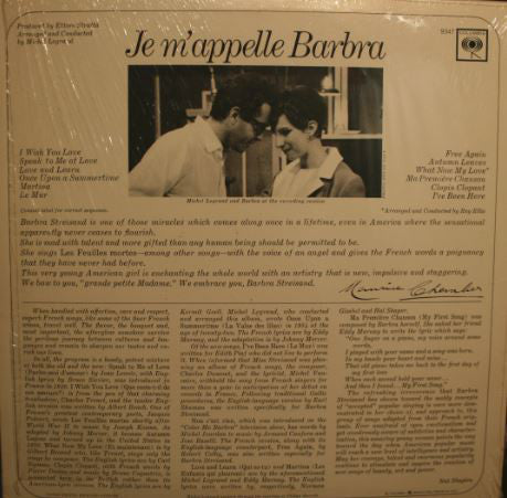 Barbra Streisand : Je M'appelle Barbra (LP, Album, RE)