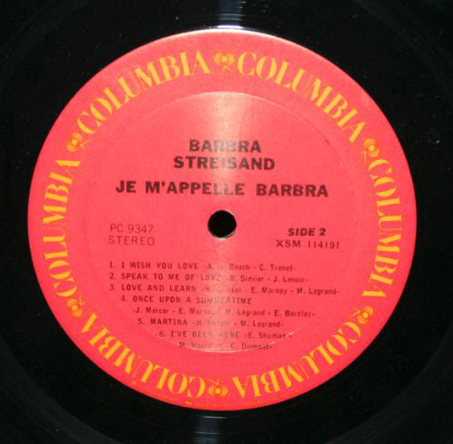 Barbra Streisand : Je M'appelle Barbra (LP, Album, RE)
