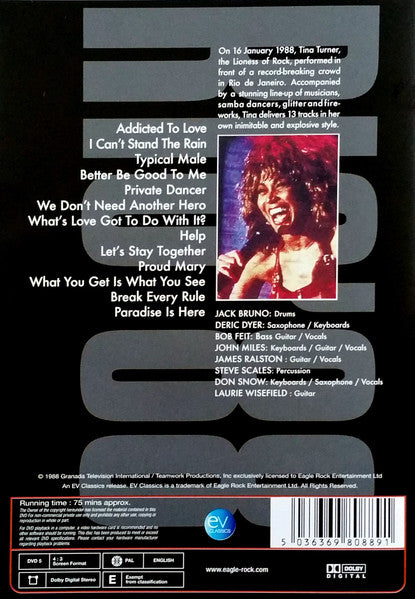 Tina Turner : Rio'88 (Live In Concert Rio De Janeiro) (DVD-V, RE, PAL)
