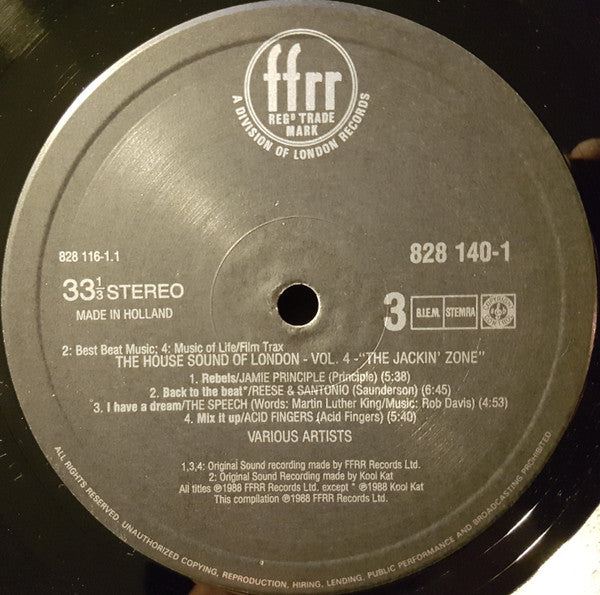 Various : The House Sound Of London - Vol. IV "The Jackin' Zone" (2xLP, Comp)