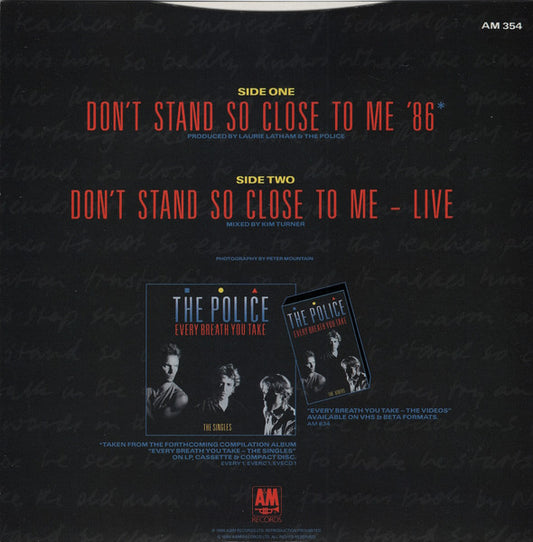 The Police : Don't Stand So Close To Me '86 (7", Single, Pap)