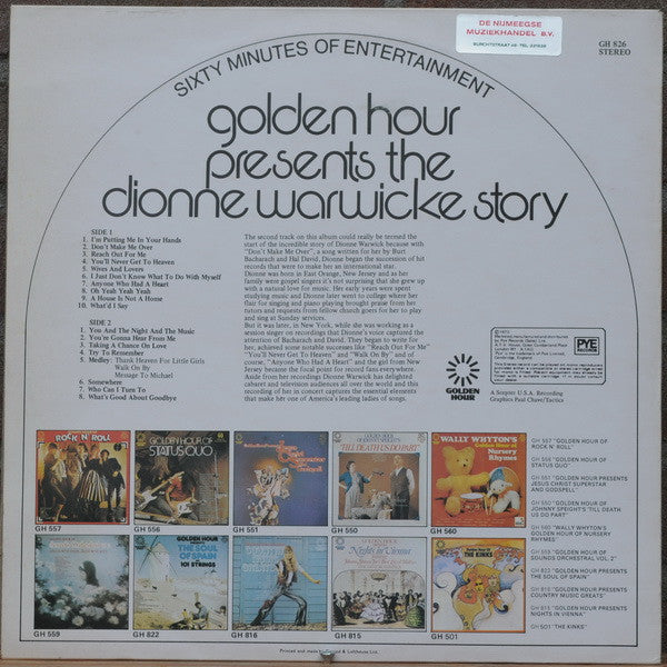 Dionne Warwick : Golden Hour Presents The Dionne Warwicke Story Part 1 - In Concert (LP, Comp)
