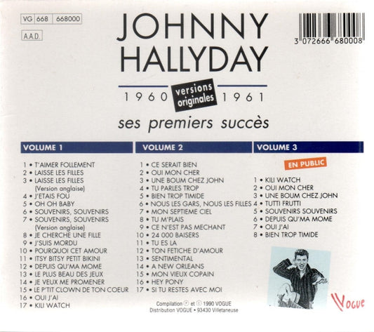 Johnny Hallyday : Ses Premiers Succès 1960-1961 (Versions Originales) (3xCD, Comp)