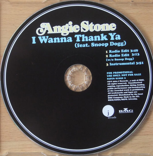 Angie Stone Feat. Snoop Dogg : I Wanna Thank Ya (CD, Maxi, Promo)