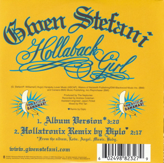Gwen Stefani : Hollaback Girl (CD, Single, Car)