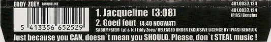 Eddy Zoëy : Jacqueline (CD, Single)