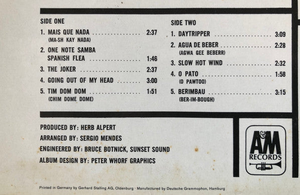 Sérgio Mendes & Brasil '66 : Herb Alpert Presents Sergio Mendes & Brasil '66 (LP, Album, RE, Sta)