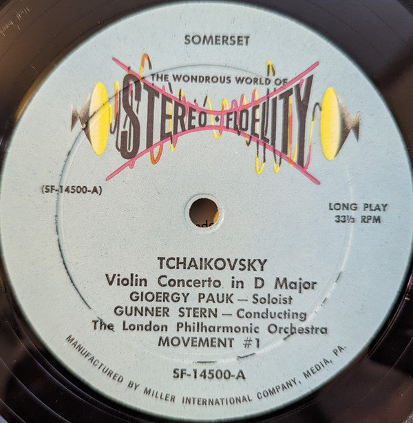 Pyotr Ilyich Tchaikovsky, György Pauk, Gunnar Staern Conducting London Philharmonic Orchestra : Violin Concerto In D Major, Opus 35 (LP)