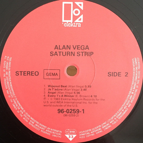 Alan Vega : Saturn Strip (LP, Album)