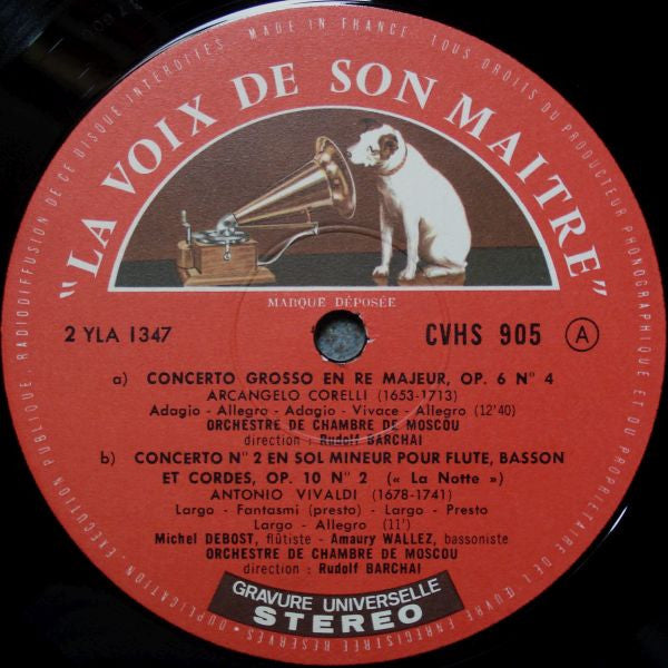 Arcangelo Corelli, Antonio Vivaldi, Moscow Chamber Orchestra, Rudolf Barshai, Michel Debost, Amaury Wallez : Concerto Pour La Nuit De Noël / La Notte (LP, Album, Gat)
