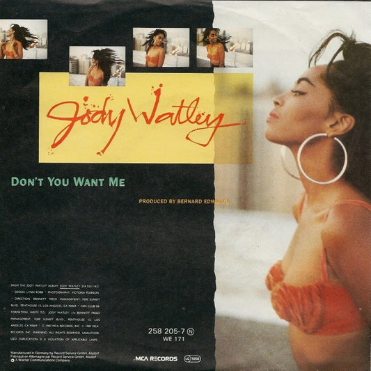 Jody Watley : Don't You Want Me (7", Single)