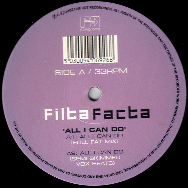 Filta Facta : All I Can Do (12")