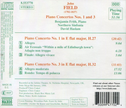 John Field (2), Benjamin Frith, Northern Sinfonia, David Haslam : Piano Concertos Nos. 1 And 3 (CD, Album)