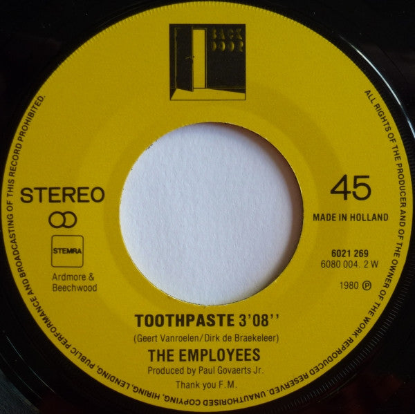 The Employees : Pick It Up / Toothpaste (7", Single)