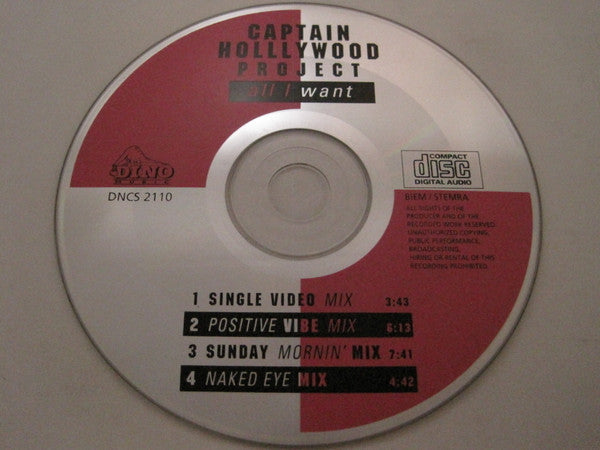 Captain Hollywood Project : All I Want (CD, Maxi)
