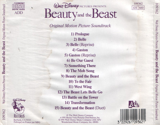 Alan Menken & Howard Ashman : Beauty And The Beast (CD, Album)