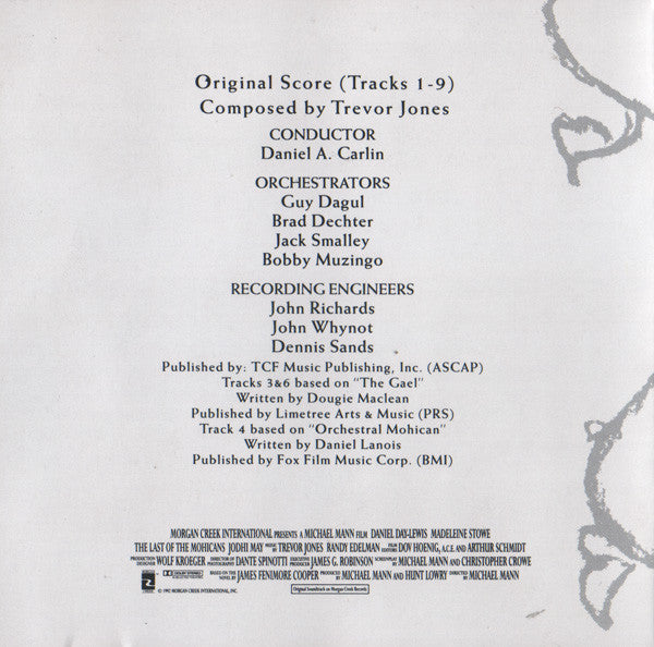 Trevor Jones / Randy Edelman : The Last Of The Mohicans (Original Motion Picture Soundtrack) (CD, Album, RE)