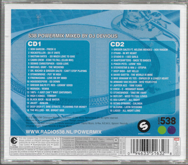 Devious : 538 Powermix (2xCD, Copy Prot., Mixed)