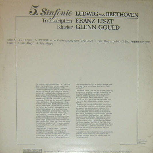 Ludwig van Beethoven, Franz Liszt - Glenn Gould : 5. Sinfonie (Transkription) (LP, Album)