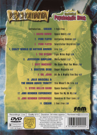 Various : Psychomania - The Best Of Psychedelic Rock (DVD-V, PAL)