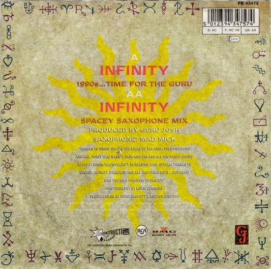 Guru Josh : Infinity (1990's...Time For The Guru) (7", Single)