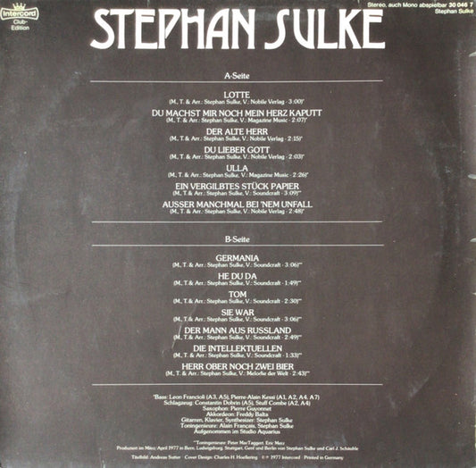 Stephan Sulke : Stephan Sulke - Club Edition (LP, Album, Club)