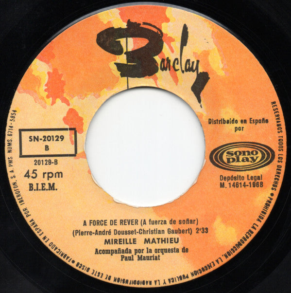 Mireille Mathieu : Una Canzone (7", Single)