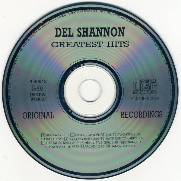 Del Shannon : Greatest Hits (CD, Comp)