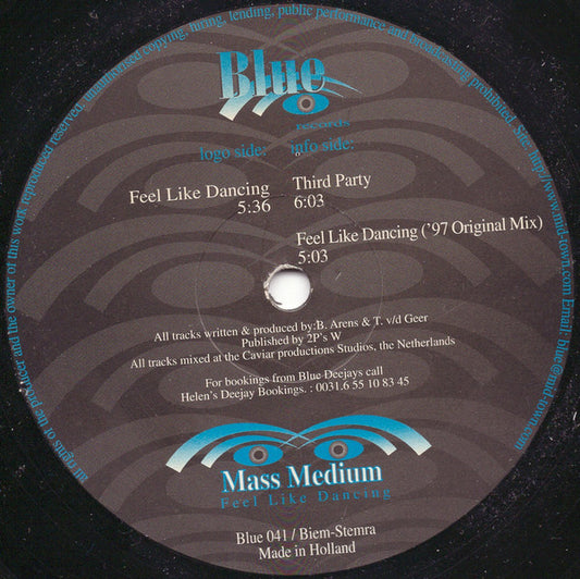 Mass Medium : Feel Like Dancing (12")