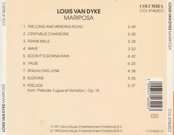 Louis van Dijk : Mariposa (CD, Album, RE)
