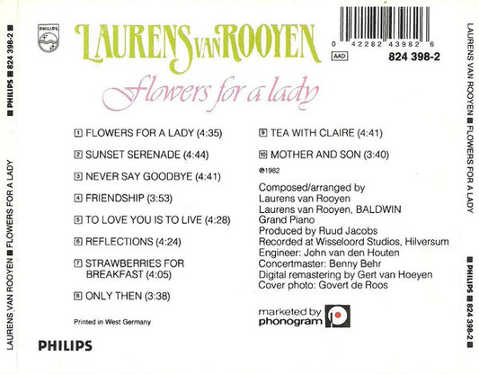 Laurens van Rooyen : Flowers For A Lady (CD, Album, RM)