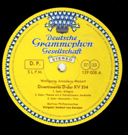 Wolfgang Amadeus Mozart, Herbert von Karajan, Berliner Philharmoniker : Divertimento Kv 334 D-Dur (LP)