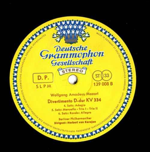 Wolfgang Amadeus Mozart, Herbert von Karajan, Berliner Philharmoniker : Divertimento Kv 334 D-Dur (LP)