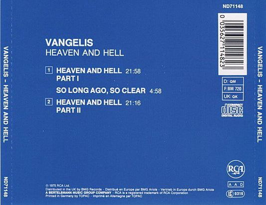 Vangelis : Heaven And Hell (CD, Album, RE, RP)