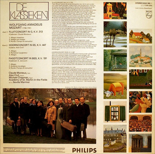 Wolfgang Amadeus Mozart - The Academy Of St. Martin-in-the-Fields, Sir Neville Marriner : Fluitconcert KV 313 / Fagotconcert KV 191 / Hoornconcert KV 447 (LP, Comp)
