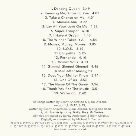 ABBA : Gold (Greatest Hits) (CD, Comp, RM)