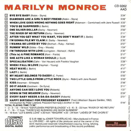 Marilyn Monroe : Marilyn Monroe (CD, Comp)