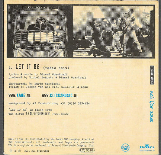 Kane (2) : Let It Be (CD, Single, Promo)