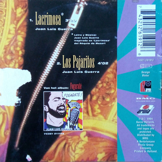 Juan Luis Guerra 4.40 : Lacrimosa (CD, Single)