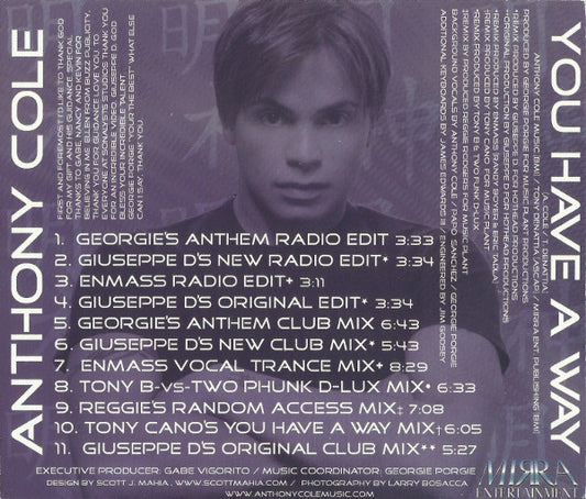 Anthony Cole : You Have A Way (CD, Single)