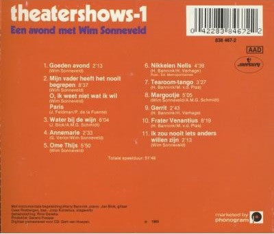 Wim Sonneveld : Theatershows-1 (Een Avond Met Wim Sonneveld) (CD, Album, RE)