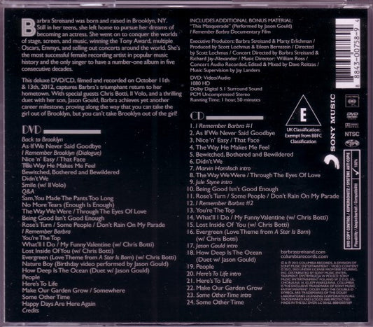 Barbra Streisand : Back To Brooklyn (DVD-V, Copy Prot., NTSC, Reg + CD, Album + Dlx)