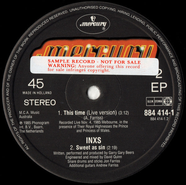INXS : What You Need (Extended Mix) (12", EP)