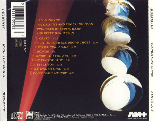 Supertramp : "...Famous Last Words..." (CD, Album, RE, RM, RP)